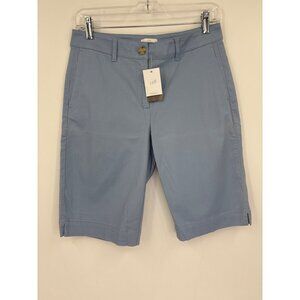 J. Jill Bermuda Chino 11" Shorts Light Blue Size 6 NEW